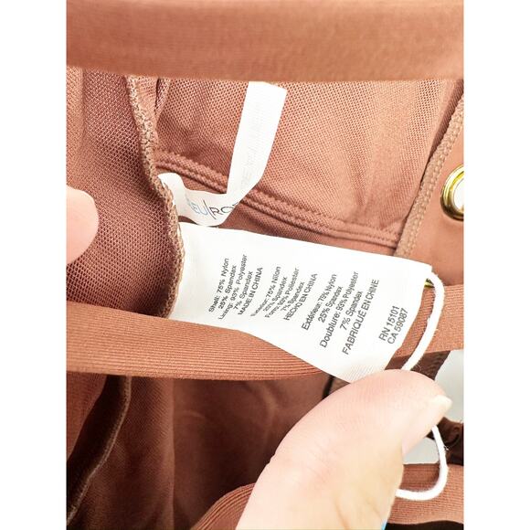 Bleu Rod Beattie Hole In One Plunge Strappy Lace Up Pecan One Piece Swimsuit NWT - Picture 6 of 8